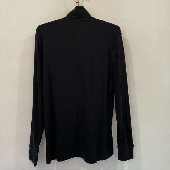 Express Tipped Quarter-Zip Sweatshirt Black Size Medium Black Long Sleeve - Picture 2 of 6